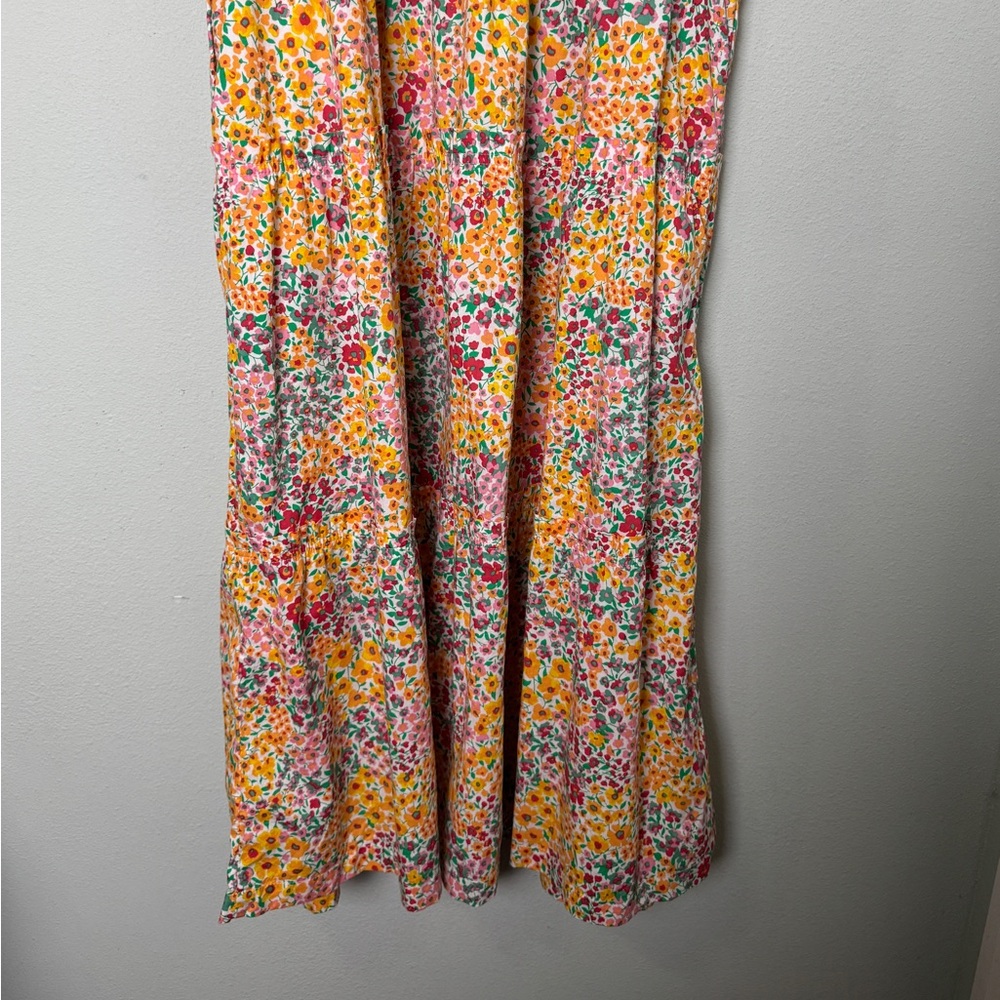 J. Crew Mixed-floral Tiered Midi dress Sleeveless A Line Dress BH899 Size 10 - Picture 8 of 12